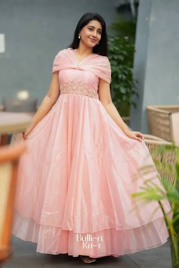 Rose Organza Off-Shoulder Gown